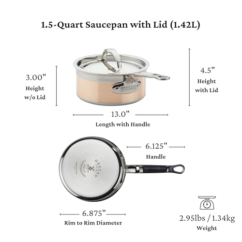 Hestancopperbondcollection100purecoppersaucepaninductioncooktopcompatible15quart Urban Country Home Decor Hestan copperbond collection 100 pure copper sauce pan induction cooktop compatible 15 quart urban country home decor