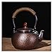 dzbanek do herbaty 1,4 l ręcznie robiony miedziany czajnik do herbaty dom gotująca się woda dzbanek do herbaty o dużej pojemności czysta czerwona miedź czajniczek do kuchenki elektrycznego ceramicznego retro zestaw do herbaty dzbanek do herbaty (kolor: Wzór młotka)