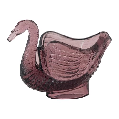 Creative Co-Op Glass Swan Shaped Dish, Purple