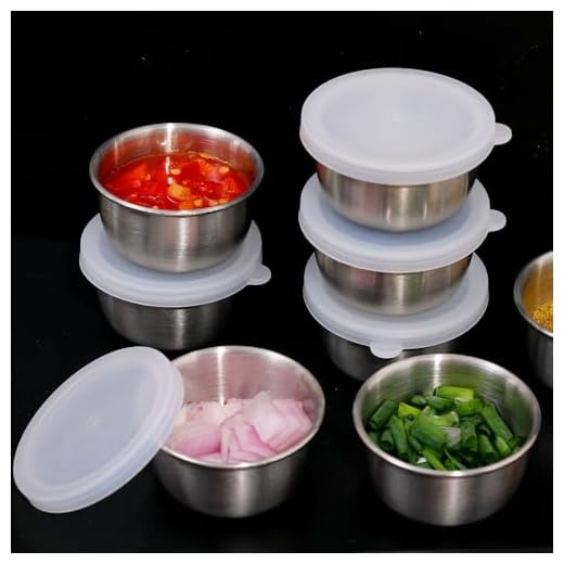6Pcs 40ML Sauce Cups With Lids Stainless Steel Leakproof Seasoning Dish Sauce Dipping Bowl For Bento Picnic