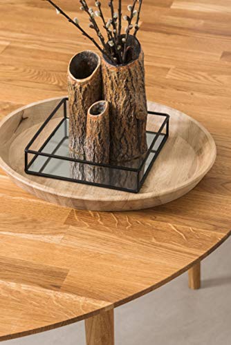 NORDICSTORY Escandi 4 eettafel, uittrekbaar, rond, 120-155 cm, massief hout, eiken, ideaal voor keuken, woonkamer… - Image 6