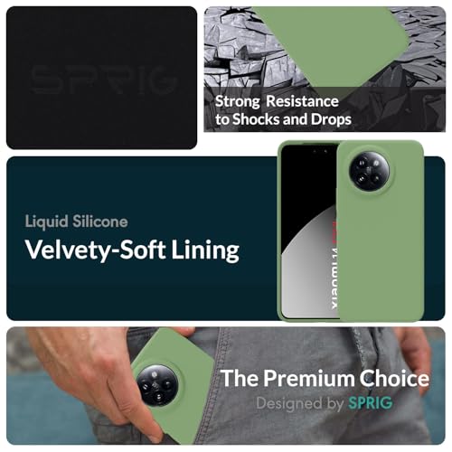 Image of SPRIG Compatible with Mi 14 CIVI Premium SilkTone Back Cover Drop Tested Shock Proof Mobile Case for Men, Women, Boys and Girls with Camera Protection (Mint Green)
