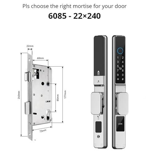 �X�}�[�g���b�N�A �h���X�}�[�g�h�A���b�N�w��A�v���p�X���[�h RFID �J�[�h�L�[���X�f�W�^���d�q���b�N�A���~/s �X���C�h(Silver 6085 Short)