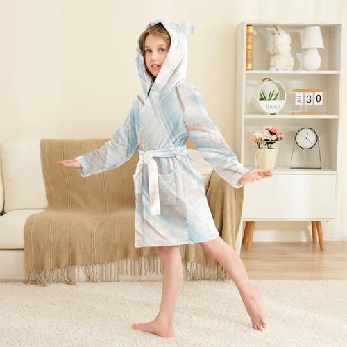 GuoChe Earth Dye Stripes Child Bathrobe Hooded Robe For Kids3