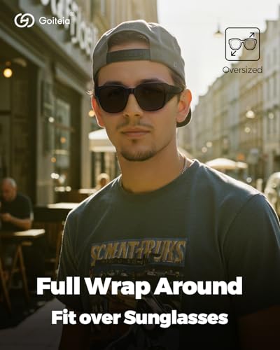 Goiteia Large Cataract Sunglasses over Glasses Men Women-Polarized Wrap Around Sunglasses with Side Shields-UV400 Protection2