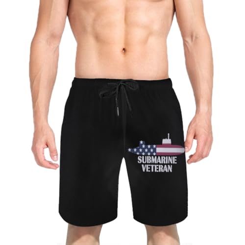 Vintage Submarine Veteran Submariner US Patriotic Mens Swim Trunks Boys Quick Dry Board Shorts with Mesh Lining3