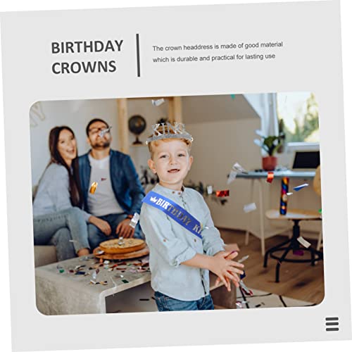 HAPINARY 1 Conjunto De Coroa De Aniversário Masculina Cinto De Strass Coroa Para Crianças De Festa A
