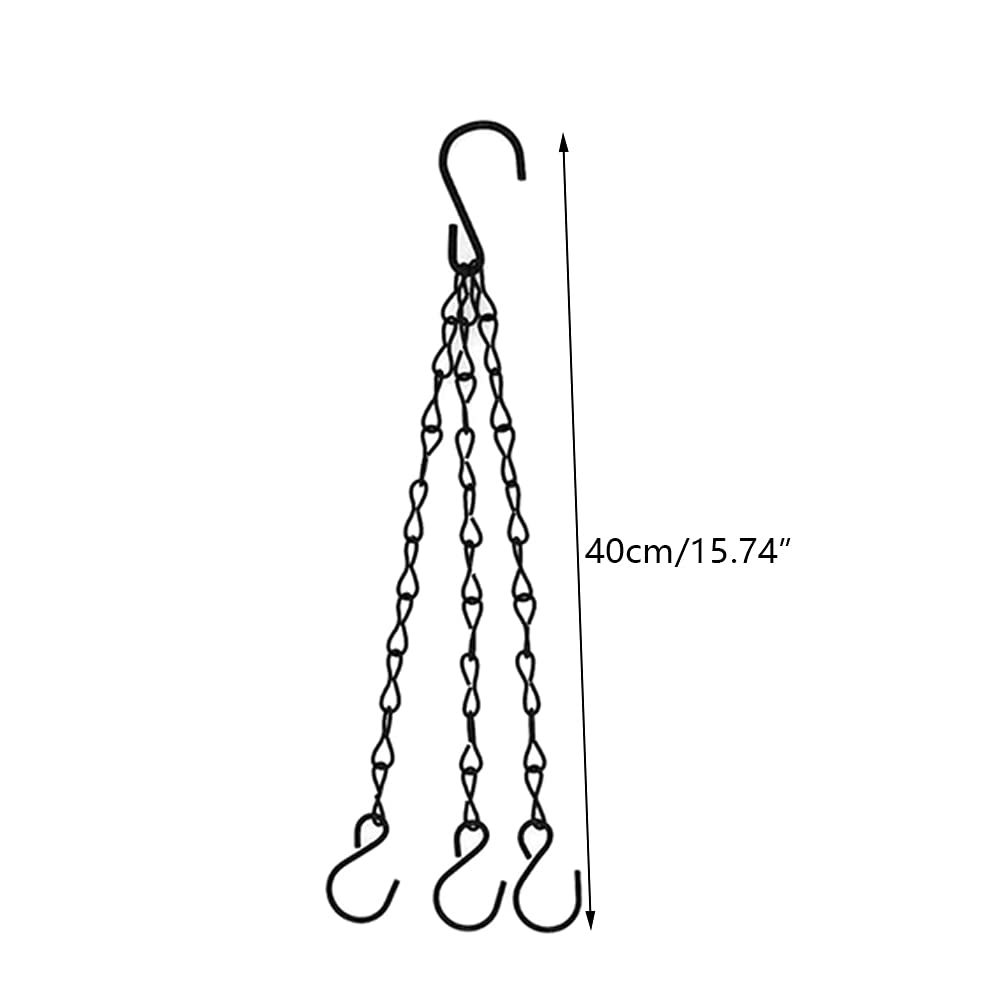Lot De 6 Chaînes De Suspension Acier Galvanisé 39cm - Pour Paniers Fleurs, Mangeoires Oiseaux