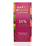 Harris & James Rich & Velvety Hot Chocolate Flakes 55% Decadent Bean to Bar Luxury Hot Chocolate Flakes, Luxury Hot Cocoa, Luxurious Milky Treat with All Natural Ingredients (6 servings)