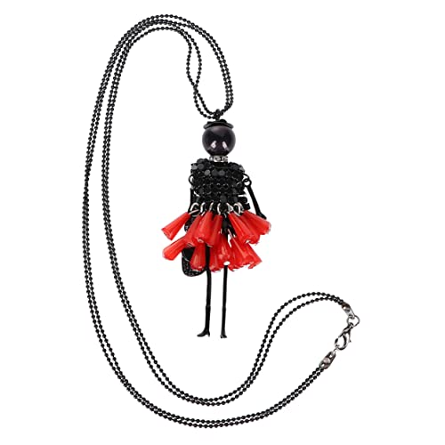 Healvian Collier Sautoir Rouge Pour Fille Collier Fantaisie Avec Pendentif Pour Femme