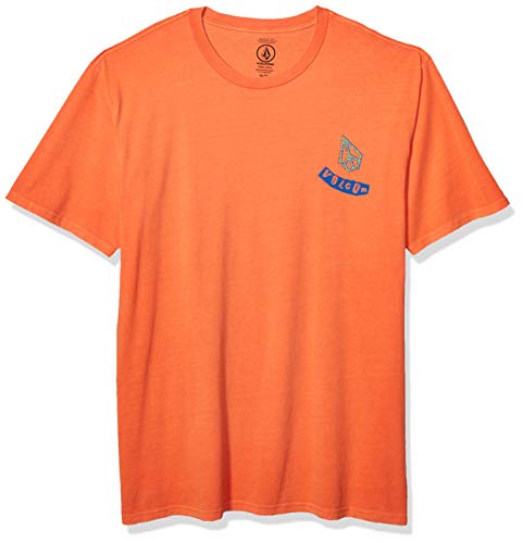 Volcom Men's Thinker Basic Fit Short Sleeve, Tiger Lily, Small