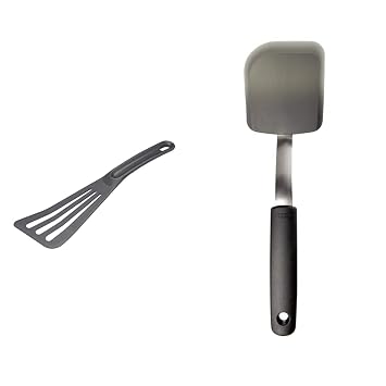 Matfer Bourgeat Exoglass Pelton Spatula Gray & OXO Good Grips Silicone Cookie Spatula