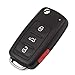 Uncut 3+1 Panic 4Buttons Folding Flip Remote Key Shell Cover Car Key Case Fob housing for VW GTI Jetta Eos Golf 2011-2016 P/N: NBG010180T,5K0837202A, 5K0837202AD