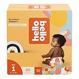 Hello Bello Premium Diapers Size 1, Honeysuckle Designs, 82ct Club Box, Hypoallergenic and Extra Absorbent