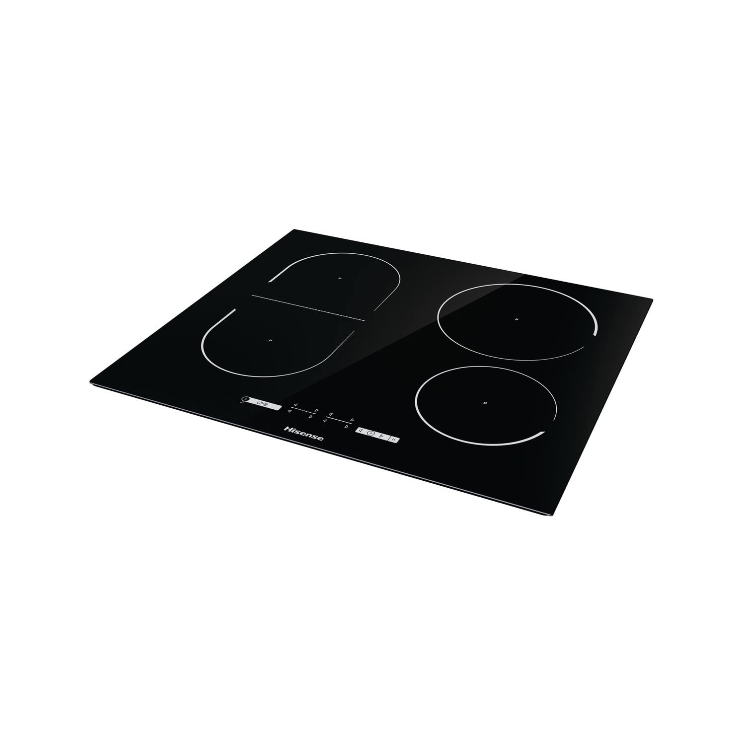 Hisense I6433C7 - Placa de cocina de inducción, 4 zonas de cocción con función Bridge, función Power Boost, temporizador de cocción, negro, 595 x 58 x 520 mm