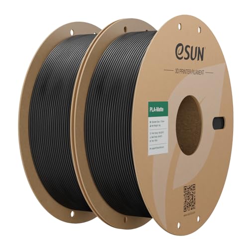 eSUN Upgraded Matte PLA Filament 2KG,Shine Free & Frosted,Matte Deep Black