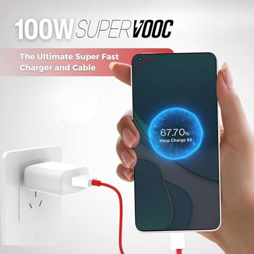Image of SUPERVOOC 100W Power Adapter Super Fast Charger for One Plus True 100W PD Charging Adapter for One Plus 12 /12R /11 /11R /10 /10 Nord CE 3 Lite 5G | Nord 2T 5G | Nord CE 2 Lite 5G | Nord 5G (SH1,White)