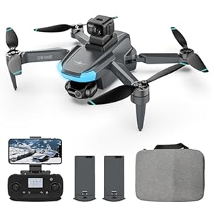 Teeggi KF110 Drohne mit 4K Kamera, Wiegt nur 230 Gramm,360° Laser Hindernisvermeidung, 22 Mins Flugzeit, GPS+ Optical Flow Dual Positioning,Professioneller RC Dron mit Bürstenlosem Motor, 2 Batterien
