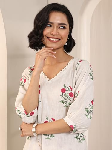 Image of Libas Printed Cotton Straight Kurta with Trouser