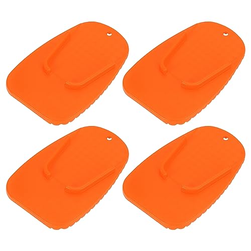 Motoforti 4 Stück Motorrad Seitenständer Platte Motorradständer Stützplatte Ständer Pad Universal Verlängerungspad Orange