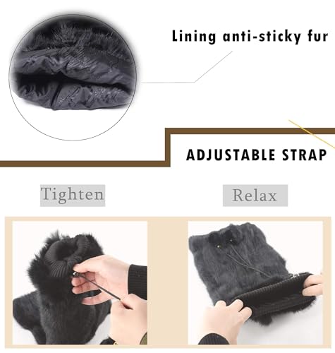 Image of Fur Story Fur Leg Warmers Real Fur Rabbit Winter Leggings Boot Toppers for Women