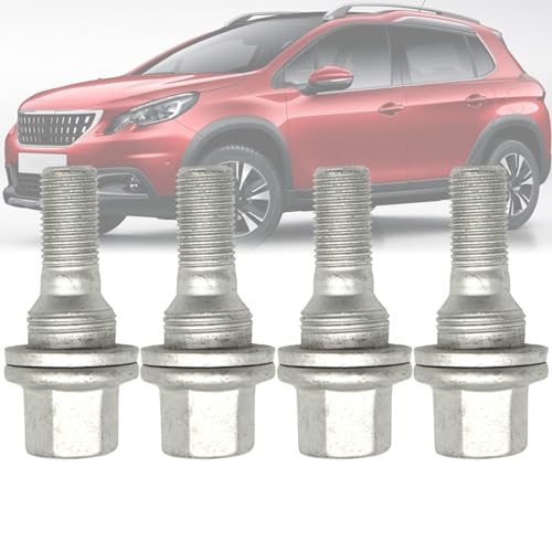 M12 X 1.25mm Wheel Bolts Fit for Peugeot 206 207 208 308 407 1007 2008 3008 5008,540567 9817024580 Carbon Steel Wheel Rim Fixing Bolts for Citroen C2 C3 C4 C5 JUMPY SAXO XSARA (4PCS)