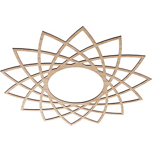 Image of Ekena Millwork 36 inchOD x 13 7 /8 inchID x 3 /8 inchT Eleanor Wood Fretwork Pierced Ceiling Medallion, Alder