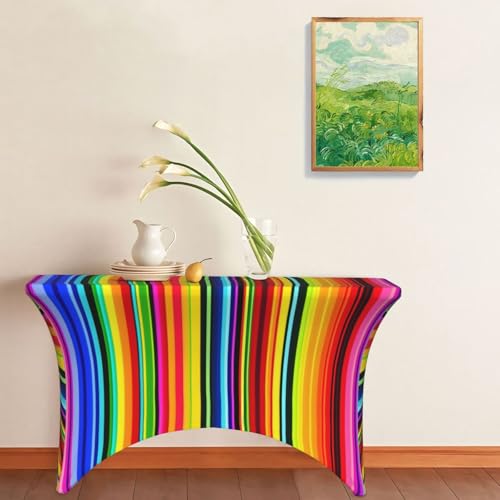 Nappe à rayures mexicaines lavable pour protéger la table sans glisser - 7