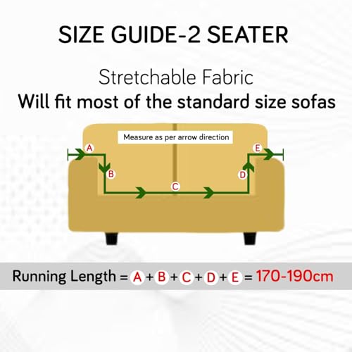 Image of HOKIPO 200gsm Dual Tone Knitting Jacquard Sofa Cover 2 Seater Fully Covered, Olive Green (AR-6033-GRN)