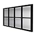 Kate and Laurel Stryker Windowpane Framed 8-Pane Wall Accent Mirror, Black