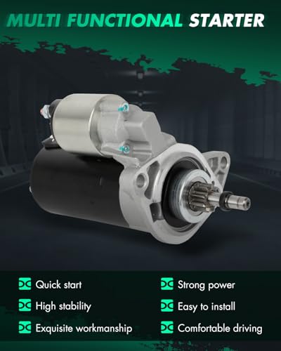 Image of SCITOO Starter Motor fit for Volkswagen for Corrado 2.8L 1992-1995,for Volkswagen for EuroVan 2.4L 1993-1997,for Volkswagen for EuroVan 2.5L 1992-1996 Replacement Starter 17030
