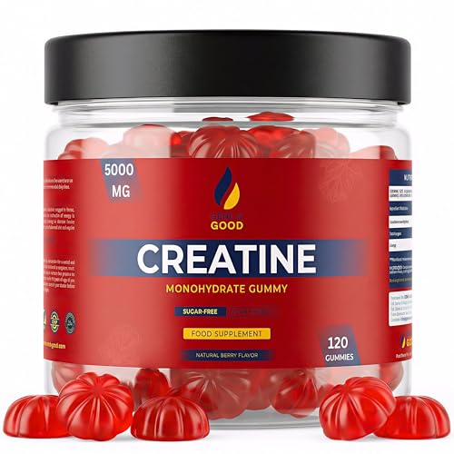 Gene & Good® Créatine Monohydrate 5000mg- 2X120 Végétalien Creatine Gummies,
