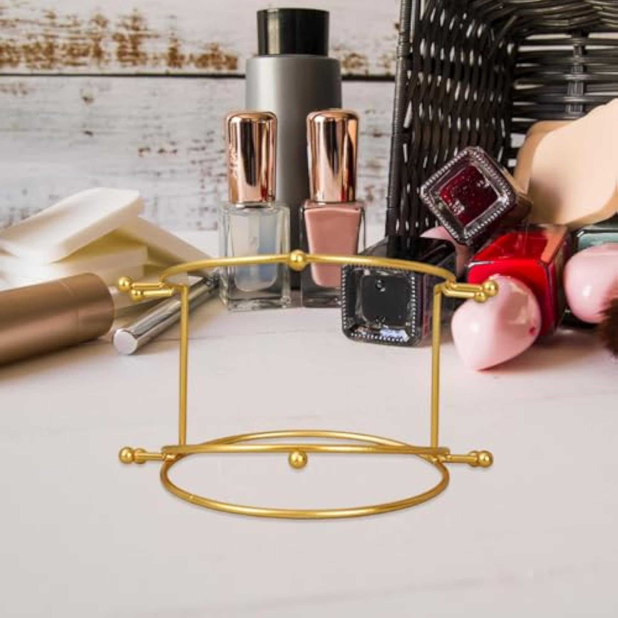 Wedding Tiara Support Stand Metal Princess Holder, Gold, 2 Tier