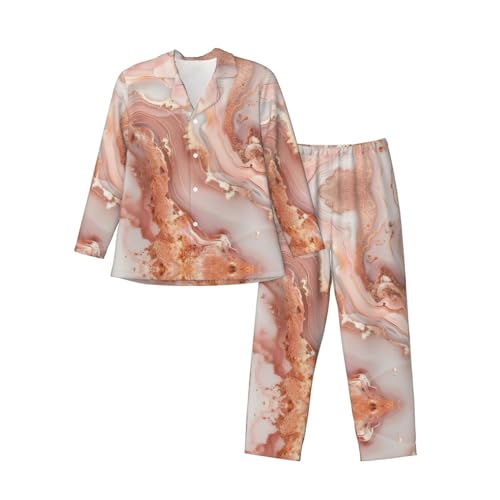 Ensemble pyjama manches longues hommes fond marbré doux avec poches