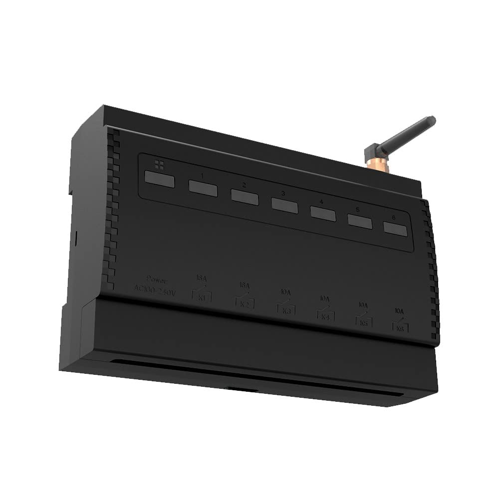 ENER-J 6-Channel Smart WiFi & RF433 Relay Switch Module, PRO Series Wireless Controller for Lights & Appliances, Compatible with Alexa, Google Home & Kinetic Switches (2X 16A + 4X 10A Circuits)