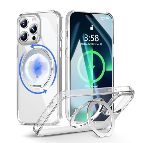 MINIKA iPhone 13 Pro Max �p �P�[�X Magsafe �Ή� 360�x��] �X�^���h�t�� ���@�\ �X�}�z�P�[�X ��Phone 13 Pro Max �P�[�X �N���A �ČRMIL�K�i �ϏՌ� �w��h�~ ���ϖh�~ �}�O�Z�[�t �����O �}�O�l