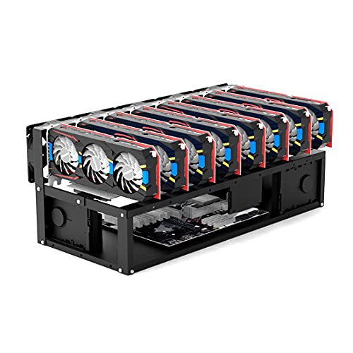 Tewerfitisme Open Air Miner Mining Frame Rig Case,6/8 GPU Steel Open Mining Rig Frame for Crypto Coin Currency Bitcoin für ATX - Only Mining Rig Frame Included