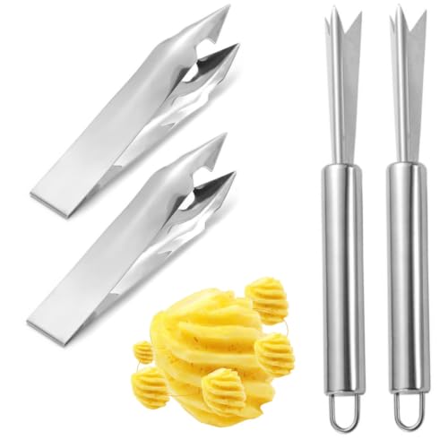 4 Pcs Pineapple Eye Remover Tool Set, Stainless Steel Pineapple Peeler and V-Shape Pineapple Cutter...