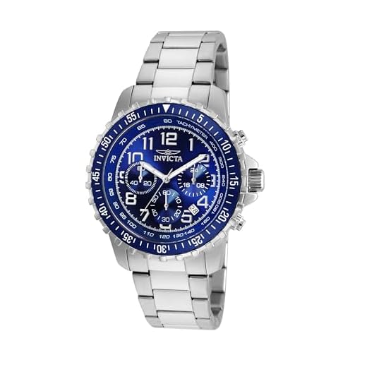 Invicta Relógio masculino de quartzo especial com pulseira de aço inoxidável, Azul, 45mm, Casual