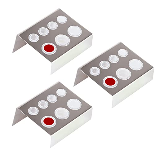 Portavasos para tinta de tatuaje - PEPAX 3 piezas 7 agujeros Soporte para pigmentos de acero inoxidable Soporte para tapa para maquillaje permanente Cover