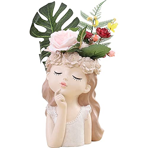 Statue fée pot de fleurs en résine pour décoration de bureau