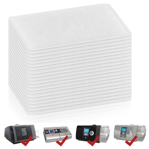 IKOPFLN 20 filtros CPAP desechables universales de repuesto compatibles con Resmed S9/S10 Airsense 10 filtros CPAP de repuesto para máscara CPAP con filtro de algodón, color blanco