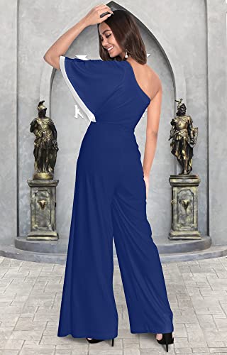 Image of KOH KOH Womens 2026 One Off Shoulder Asymmetric Long Pant Jumpsuit Romper