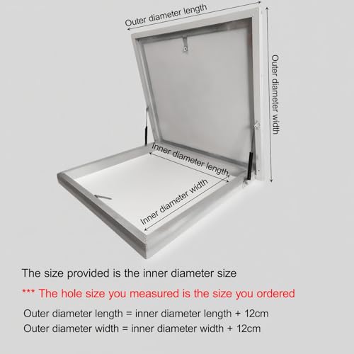 Boca de acceso de aluminio 75 x 75 cm para trampilla de techo con escotilla de escape de seguridad industrial 8