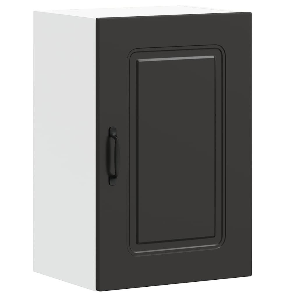 vidaXL Armario de Pared para Cocina Kalmar Madera de ingeniería Negra, Unidad de Pared de Cocina, gabinete para Pared de Cocina, gabinetes de Pared con Puertas