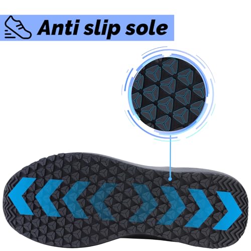 Image of Non Slip Work Shoes for Men Slip on Waterproof Kitchen Chef Restaurant Walking Sneakers Comfortable Food Service Working Footwear Leather Nursing Shoe