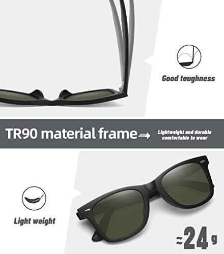 Image of MEETSUN Polarized Sunglasses for Women Men Classic Retro Square Frame Driving Sun Glasses UV Protection