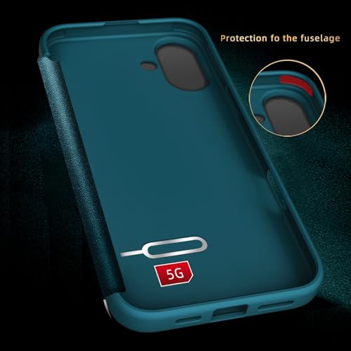 Étui à rabat compatible avec iPhone 16 Plus coque de protection antichoc mince de luxe