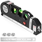QPEUIM Laser Level Tool, Multipurpose Laser Level Kit Standard Cross Line Laser level Laser Line leveler Beam Tool with Metric Rulers