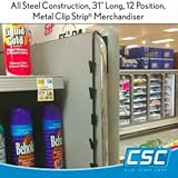Clip Strip 1 Pack Metal Merchandising, 12 Heavy Duty Clips Display Chips, Snacks, Candy, Impulse Items in Retail Stores, Concession Stands, Party, Events, 31" L, Black Corp. - Image 2